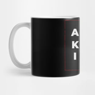 Block Font - White Awakening with Red Frame Mug